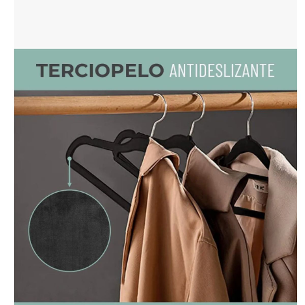 GENERICO - Colgadores De Ropa Set 30u Terciopelo Antideslizante