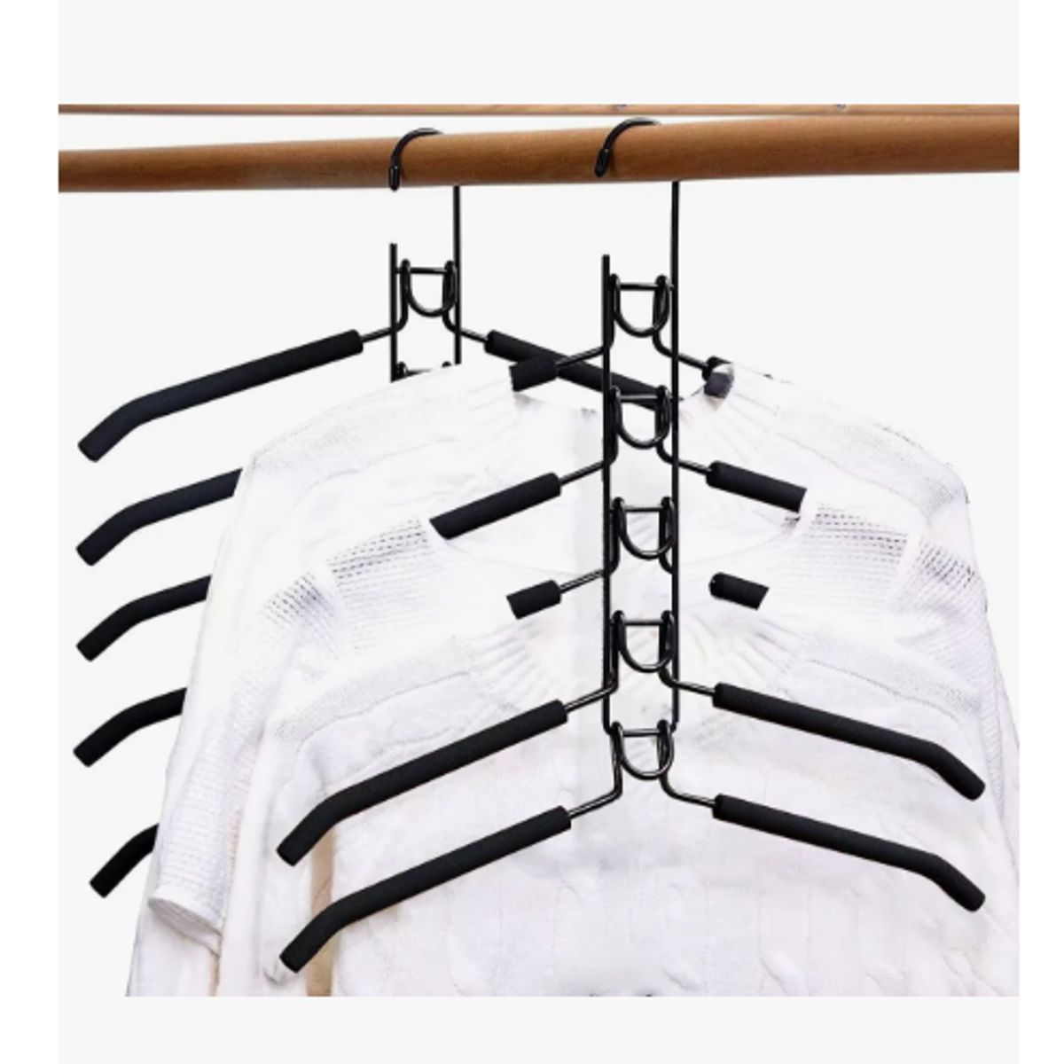 GENERICO - Colgadores Ropa Pack 2 Ganchos 5en1 Antideslizante Perchas