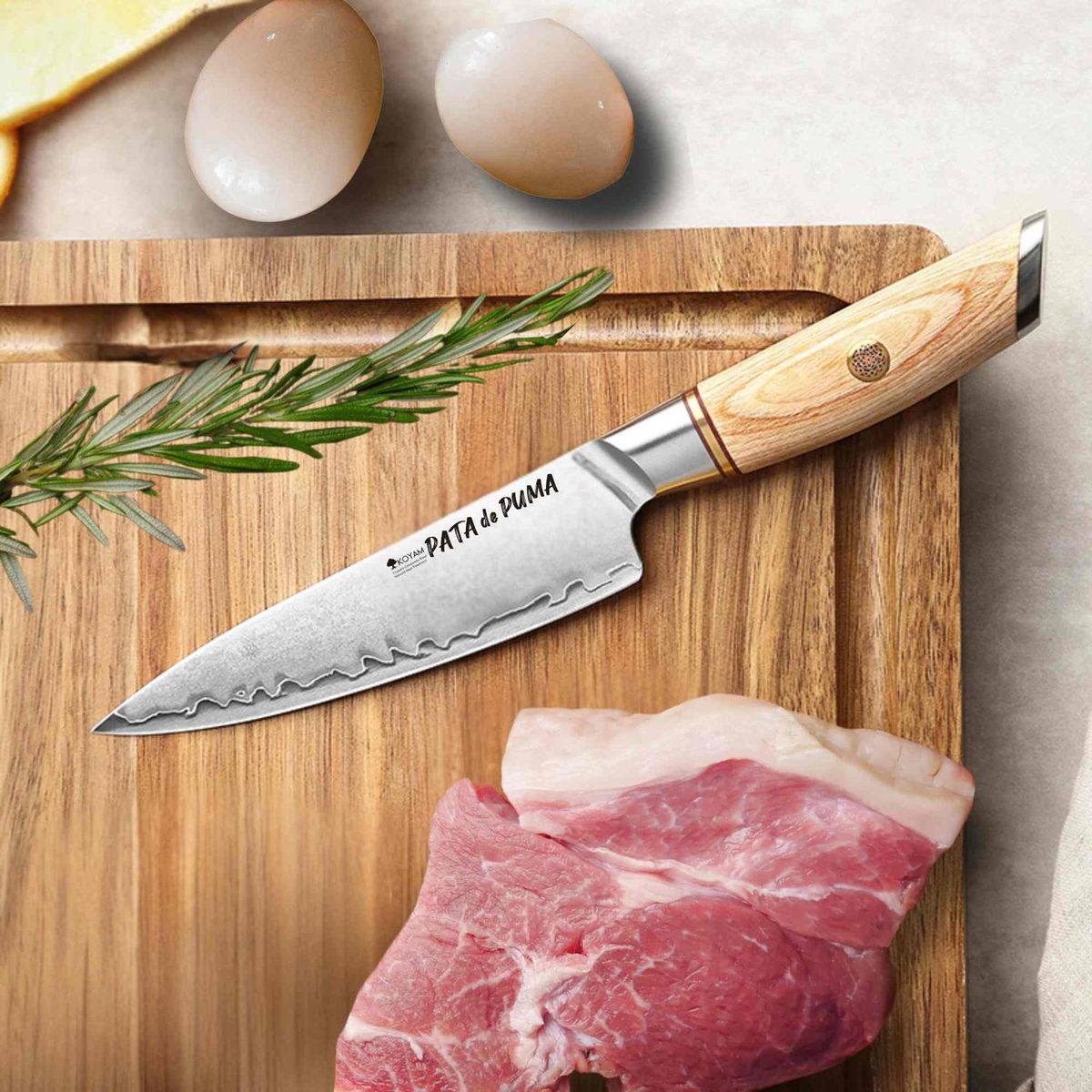 KOYAM - Cuchillo multiuso 13cm Pata de Puma de Acero Compuesto