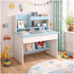 HOMER DESIGN - Escritorio Con Cajones Estanteria Para Libros Y Organizador infantil