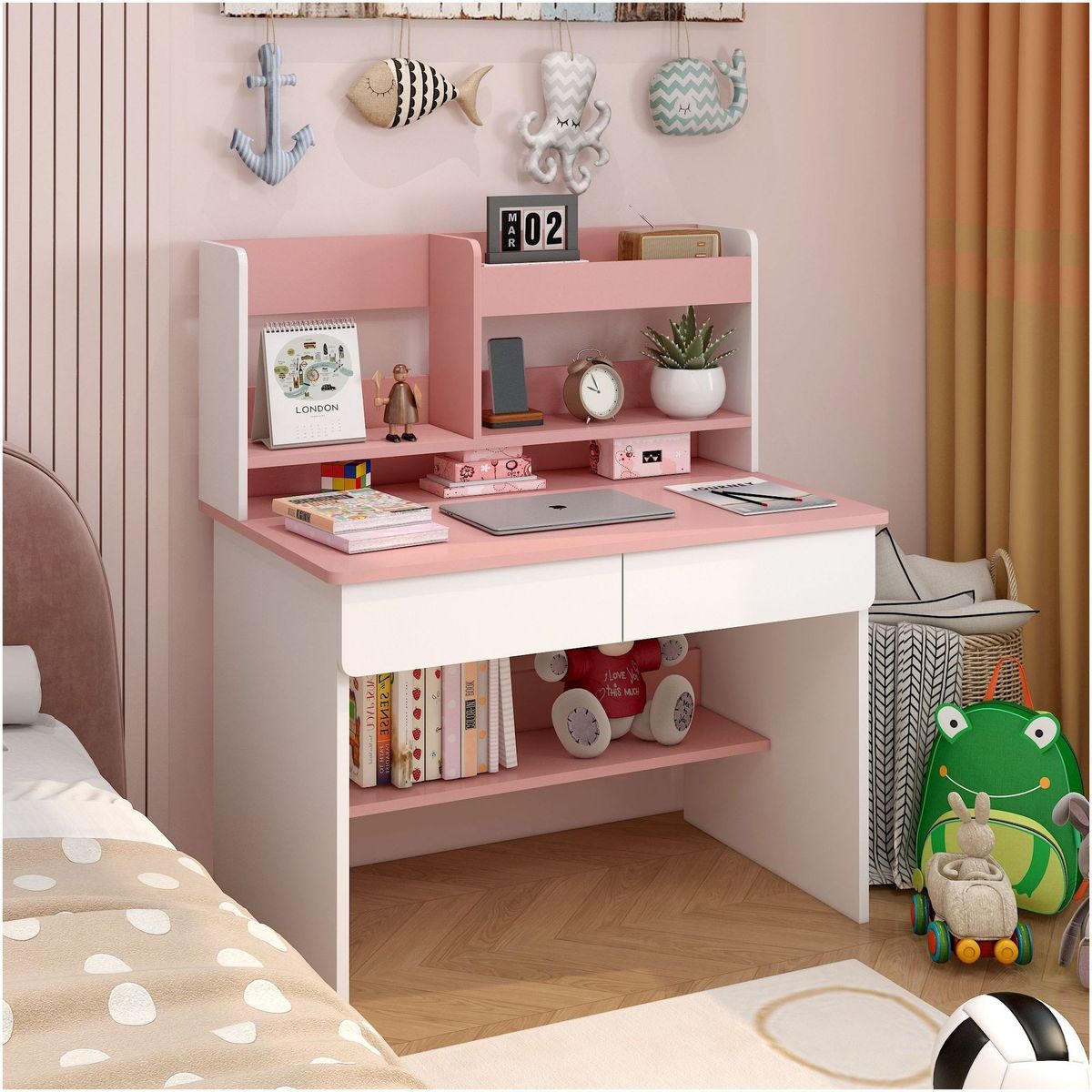 Escritorio Con Cajones Estanteria Para Libros Y Organizador infantil, marca HOMER DESIGN - Foto Principal