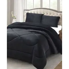 GENERICO - Cubrecama plush con chiporro Acolchado liso 2 plazas