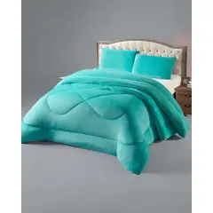 GENERICO - Cubrecama plush con chiporro Acolchado liso 2 plazas