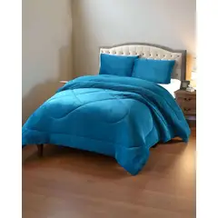 GENERICO - Cubrecama plush con chiporro Acolchado liso 2 plazas