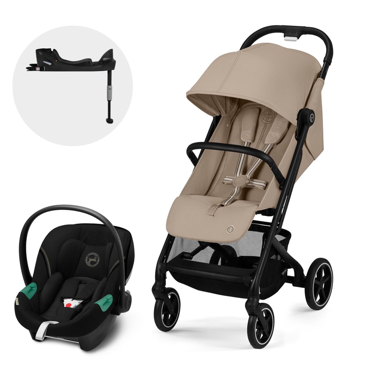 CYBEX - Coche Travel System Beezy BLK + Aton S2 + Base