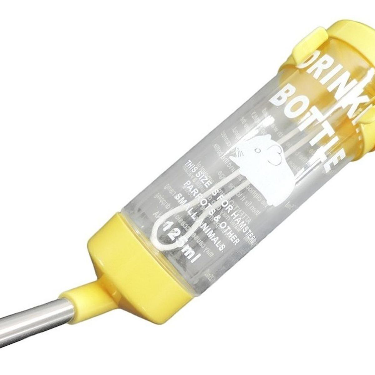 GENERICO - Botella Bebedero Mascotas Hamster, Erizo, Conejo, 125ml. - Amarillo