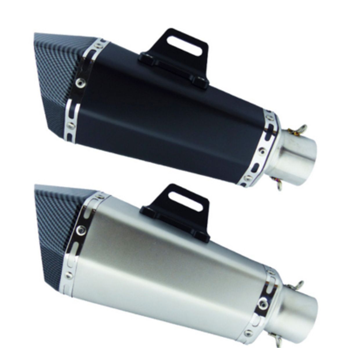 GENERICO - Tronador Para Moto GPR Con Proteccion Tipo Fibra Carbon Y Boca En Colores