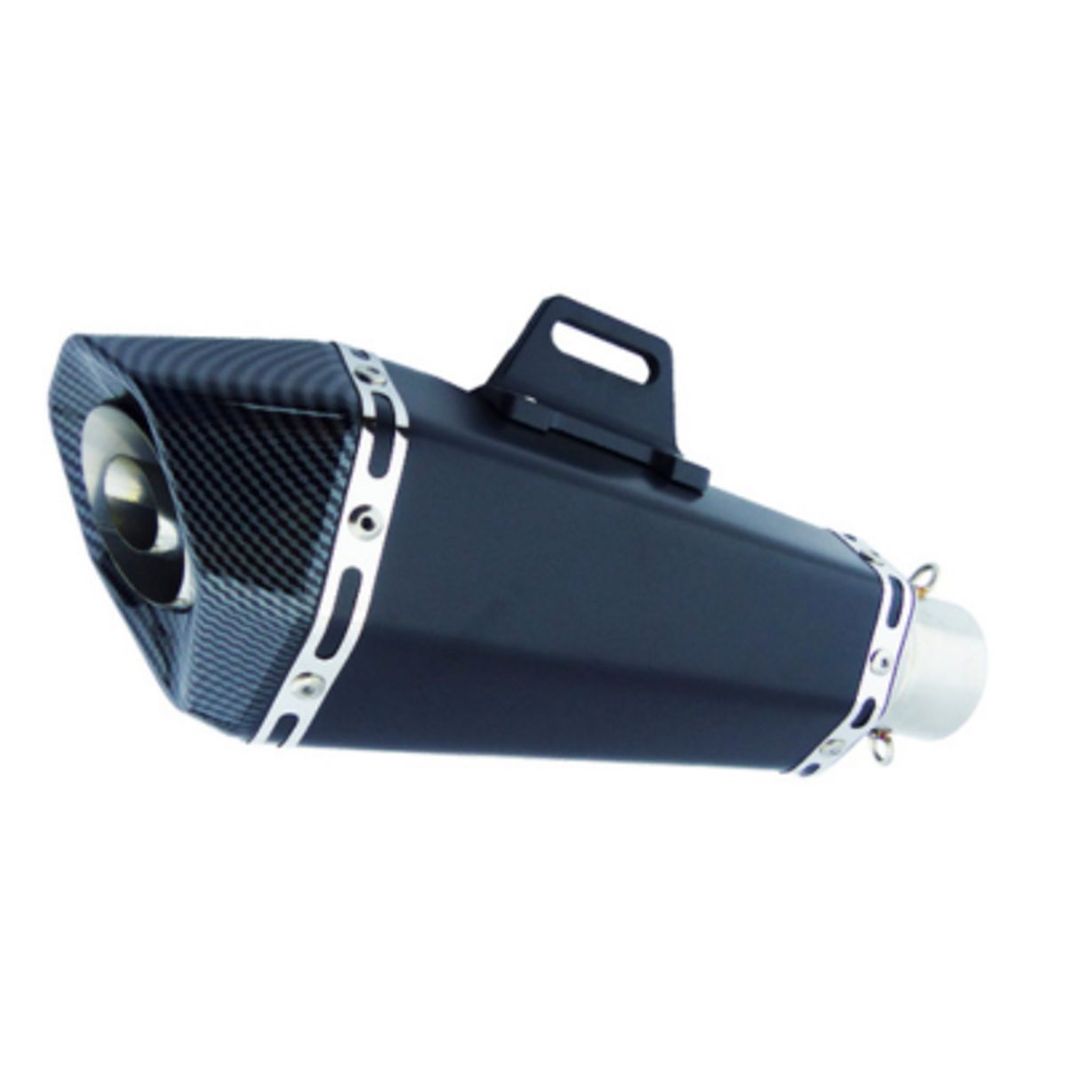 GENERICO - Tronador Para Moto GPR Con Proteccion Tipo Fibra Carbon Y Boca En Colores