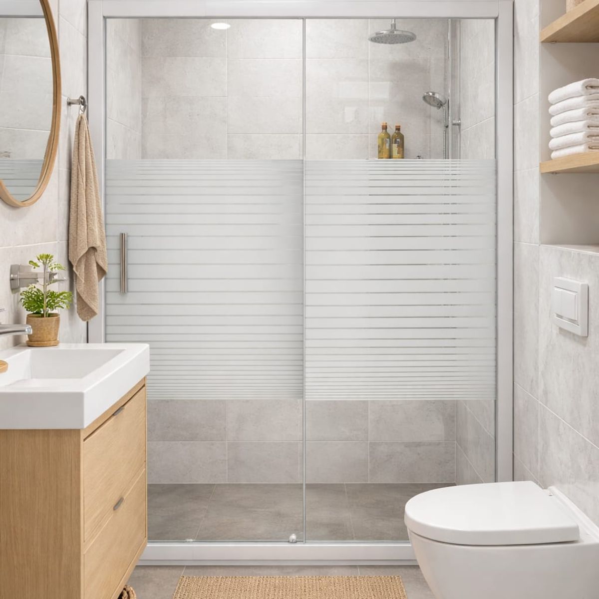GENERICO - Mampara Ducha Corredera Vidrio Templado 120-140cm 185cm Alto Blanca