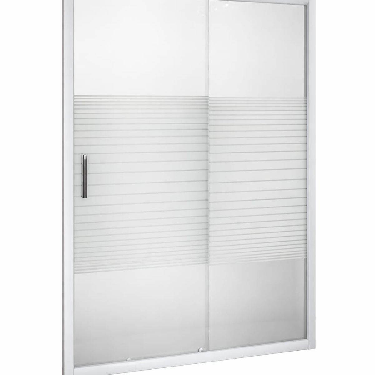 GENERICO - Mampara Ducha Corredera Vidrio Templado 120-140cm 185cm Alto Blanca