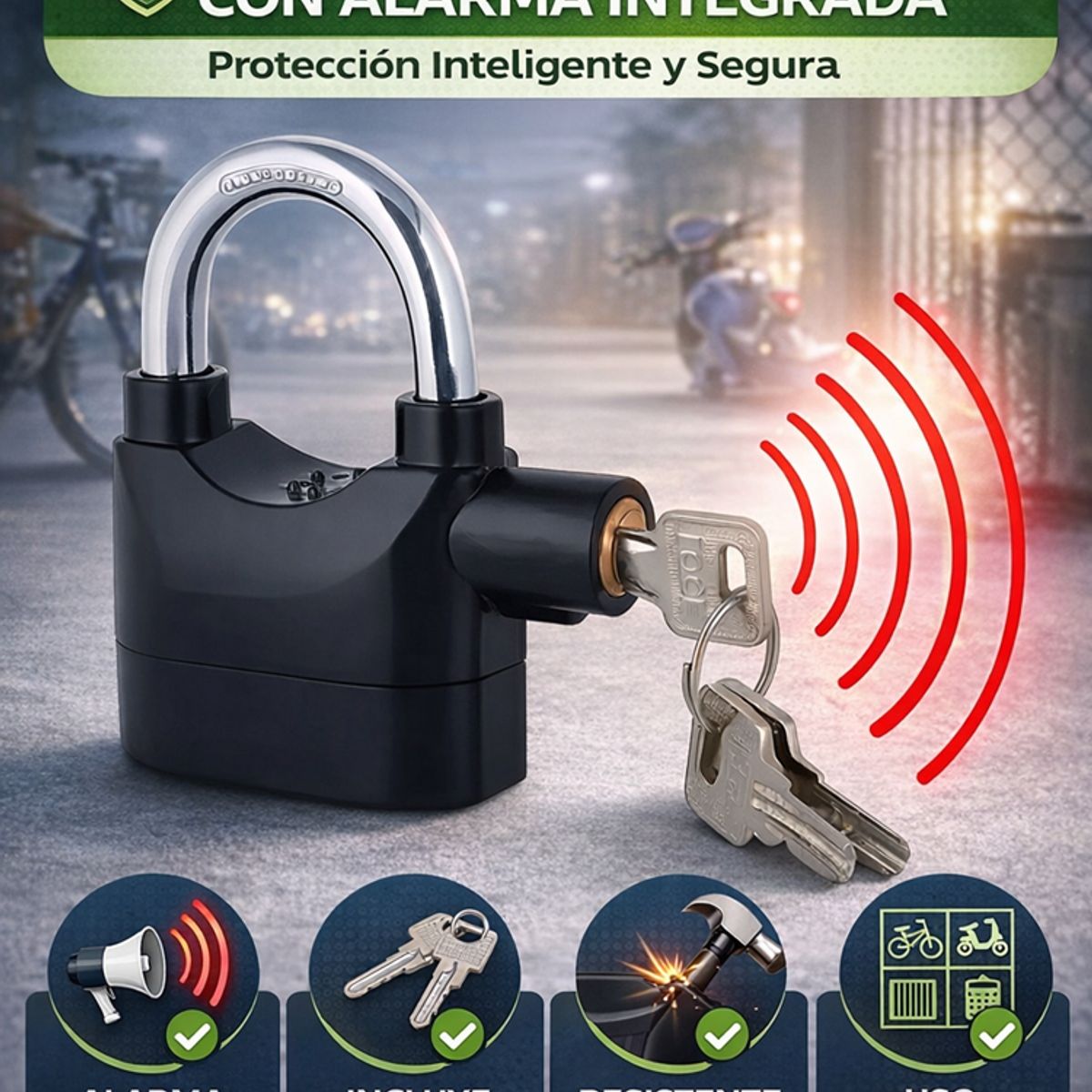 MOVI - Candado Antirrobo con Alarma Integrada
