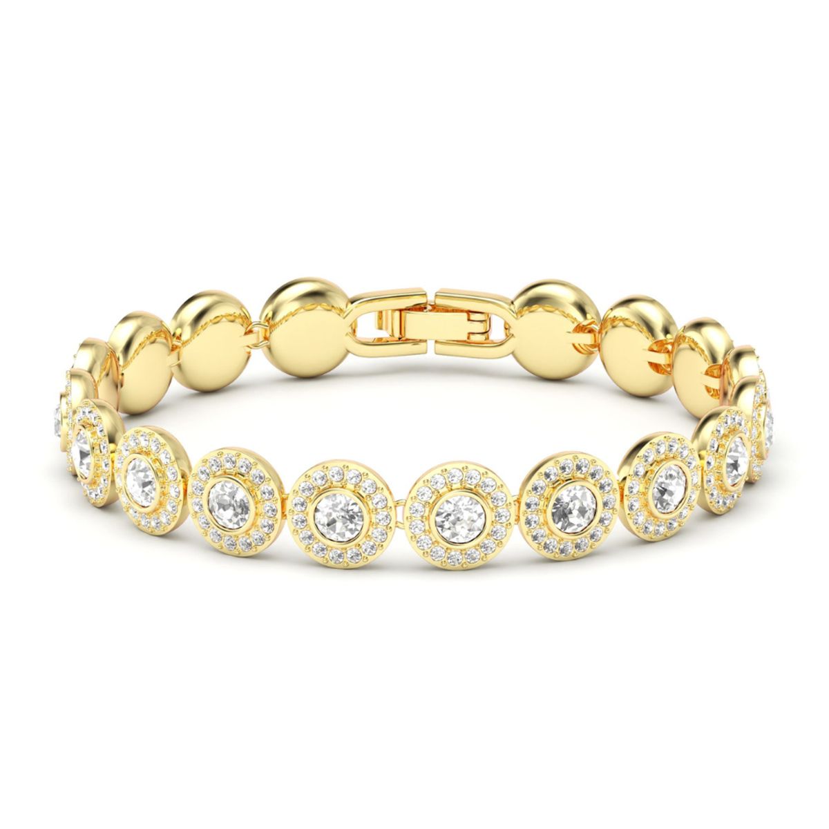 BLOOM CRYSTAL - Pulsera Angelic Tennis con Cristales Transparente Baño de Oro