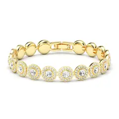 BLOOM CRYSTAL - Pulsera Angelic Tennis con Cristales Transparente Baño de Oro