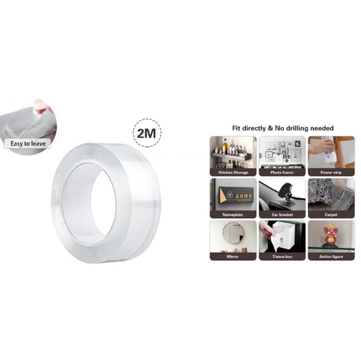 GENERICO - Cinta Nano Doble Cara De 2M