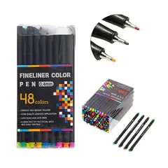 GENERICO - Lápices Tiralíneas Fineliner 0,4mm 48 Colores Punta Fina