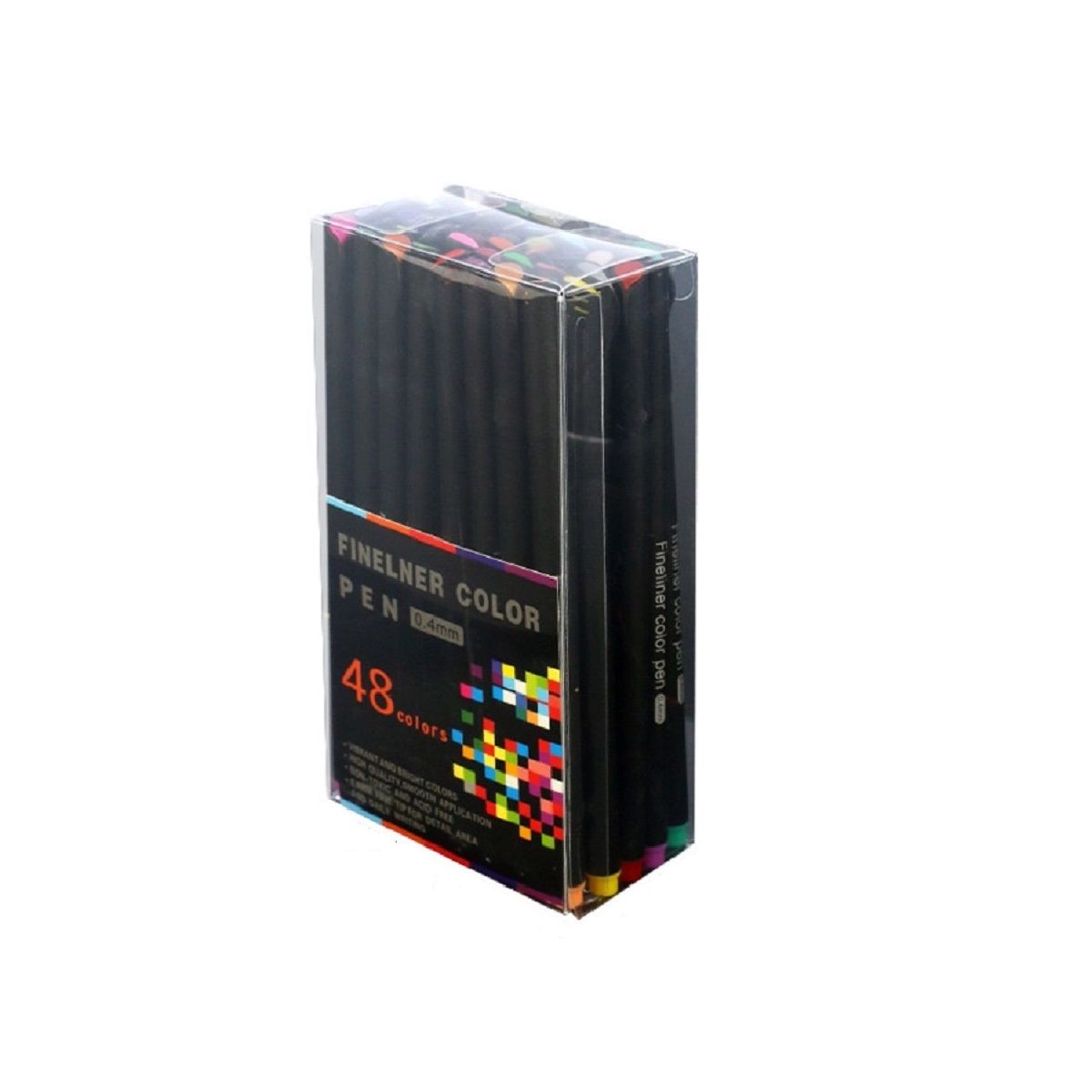 GENERICO - Lápices Tiralíneas Fineliner 0,4mm 48 Colores Punta Fina