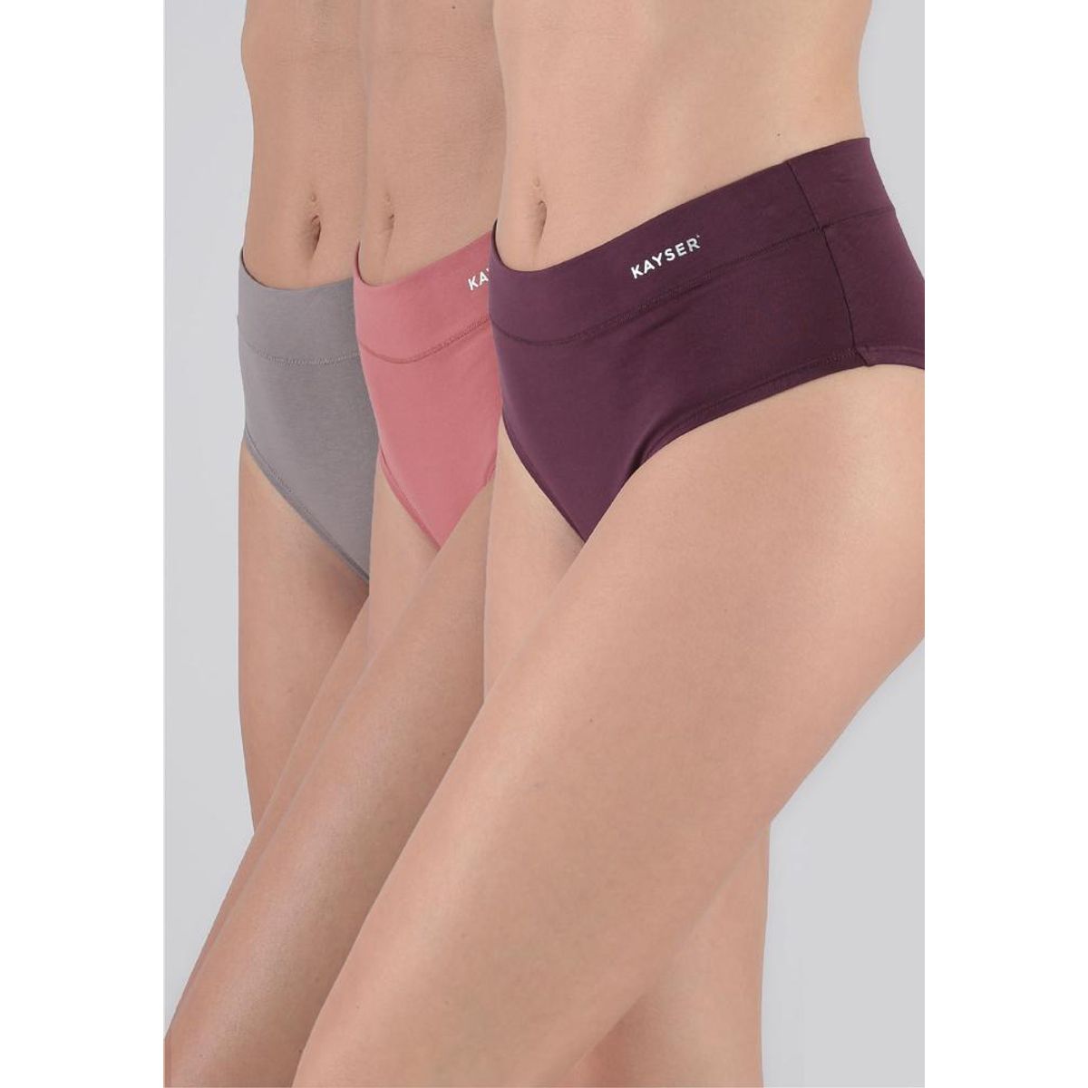 KAYSER - Pack 3X Calzon HI-Leggs Algodón P31180-BUR2 Kayser