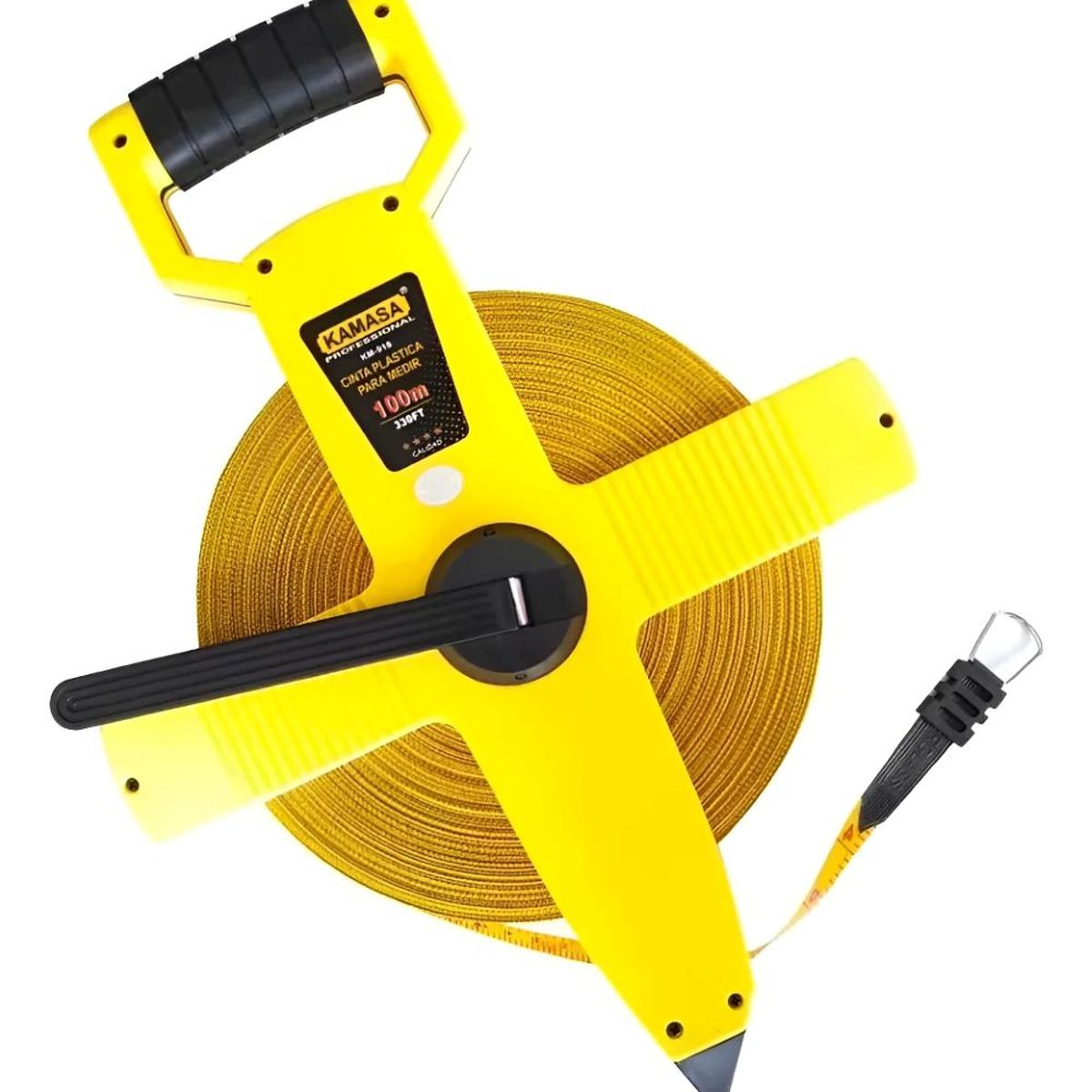 KAMASA - Huincha / Cinta Métrica De 100 Mts Con Manilla Profesional