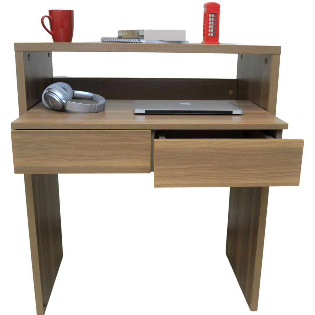 GENERICO - Escritorio Cubierta Móvil Laminado Compacto con 2 Niveles Y 2 Cajoneras.