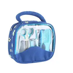 GENERICO - Set Aseo Bebe 7 Piezas Azul Manicure Cepillo Con Bolso Viaje