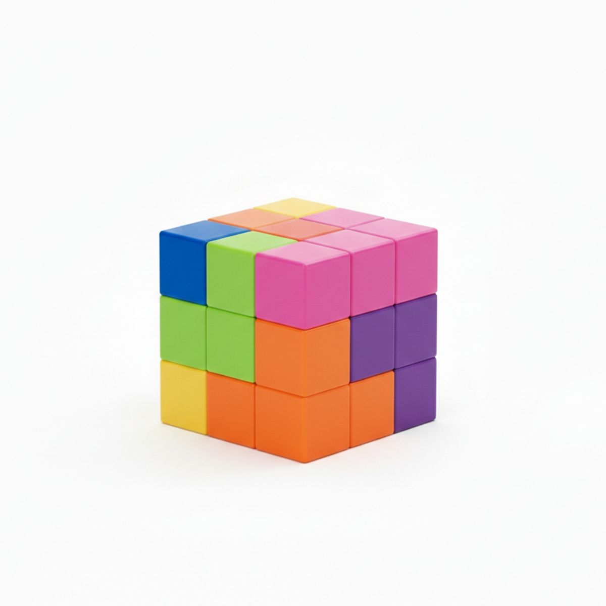GENERICO - Cubo Magnético Puzzle Rompecabezas 7 piezas 108 Desafios