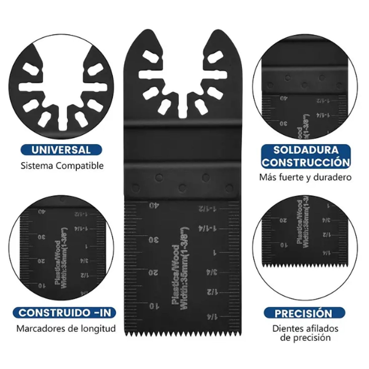 GENERICO - Set 20 Hojas Sierra Oscilante Multicorte Acero Alta Precision
