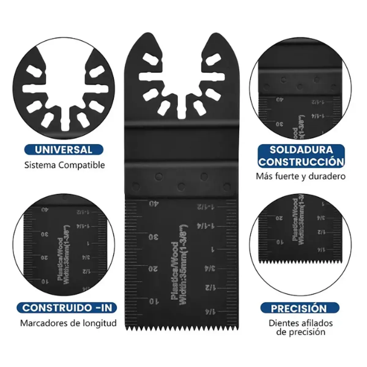 GENERICO - Set 20 Hojas Sierra Oscilante Multicorte Acero Alta Precision
