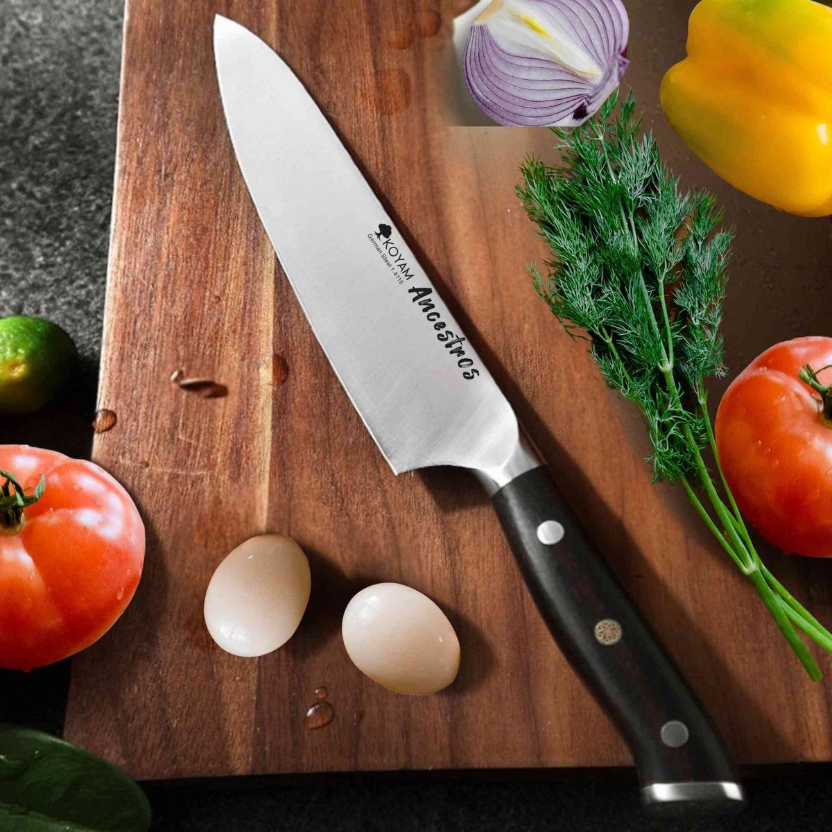 KOYAM - Cuchillo Multiuso Ancestros 13,3cm Acero Alemán Mango G10