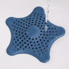 HOMESTAR - Pack 4 filtros de silicona estrella para desagüe azul