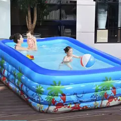 HOMESTAR - Piscina Inflable PVC Azul Tema Playa Cangrejos 262x170x76 cm