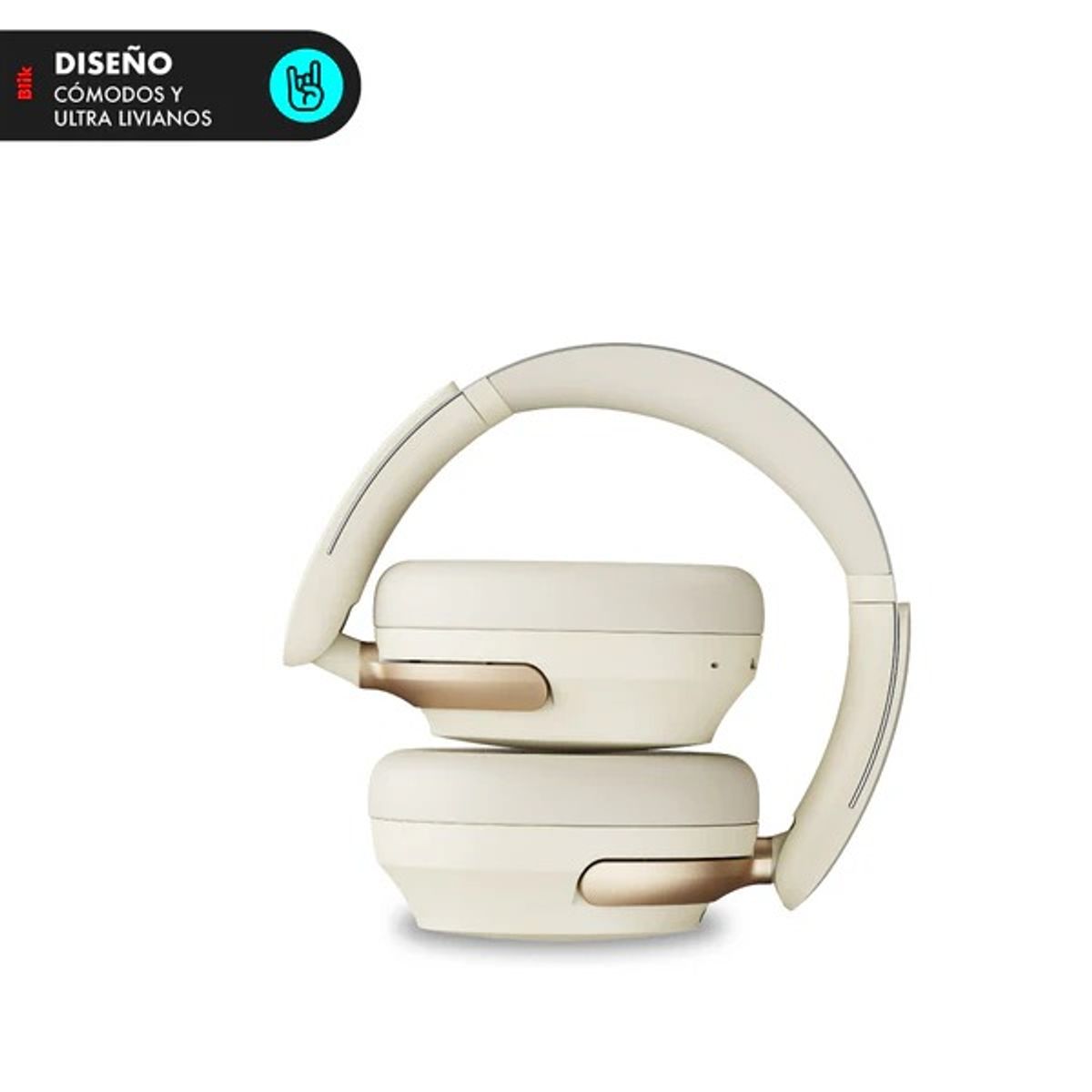 BLIK - Audifonos Bluetooth Blik Aura950 Cancelación De Ruido 72H Crema