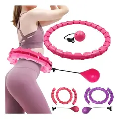 GENERICO - Aro Hula Hoop Ajustable Peso Entrenador De Cintura Rosado