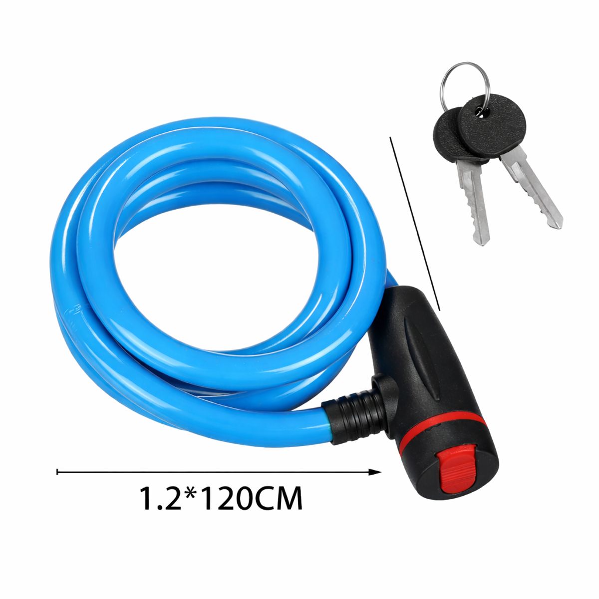 GENERICO - Candado Para Bicicleta Cable Flexible 120cm Con Llaves Surtido