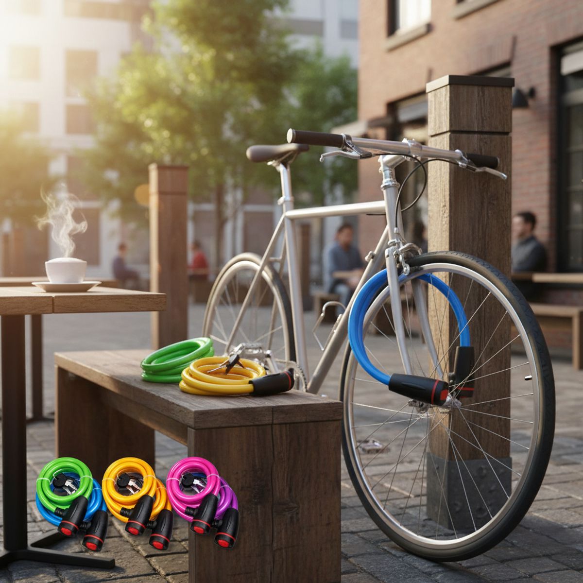 GENERICO - Candado Para Bicicleta Cable Flexible 120cm Con Llaves Surtido