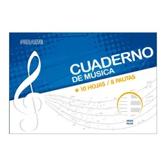 GENERIC - Cuaderno De Musica Pauta Entera 10 Hojas / 8 Pautas Escola