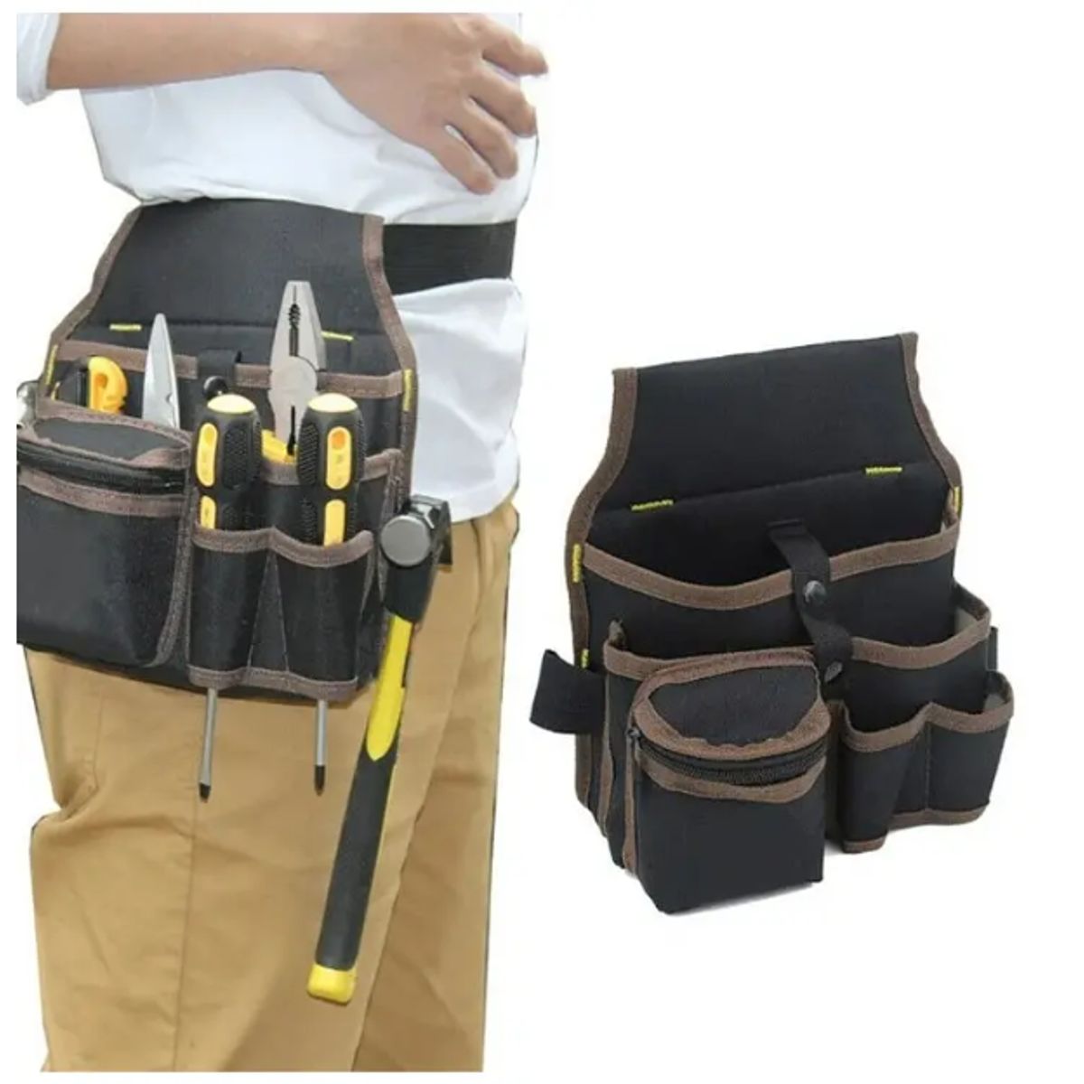 GENERICO - Bolso Porta Herramientas 7 Bolsillos Cinturon Para Trabajo