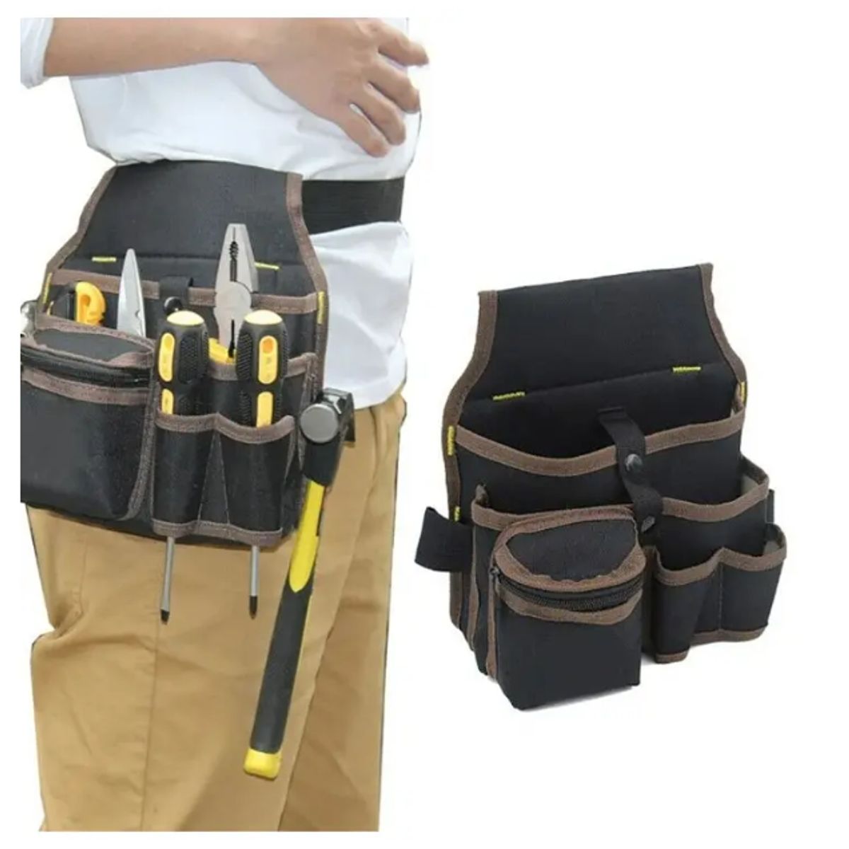 GENERICO - Bolso Porta Herramientas 7 Bolsillos Cinturon Para Trabajo
