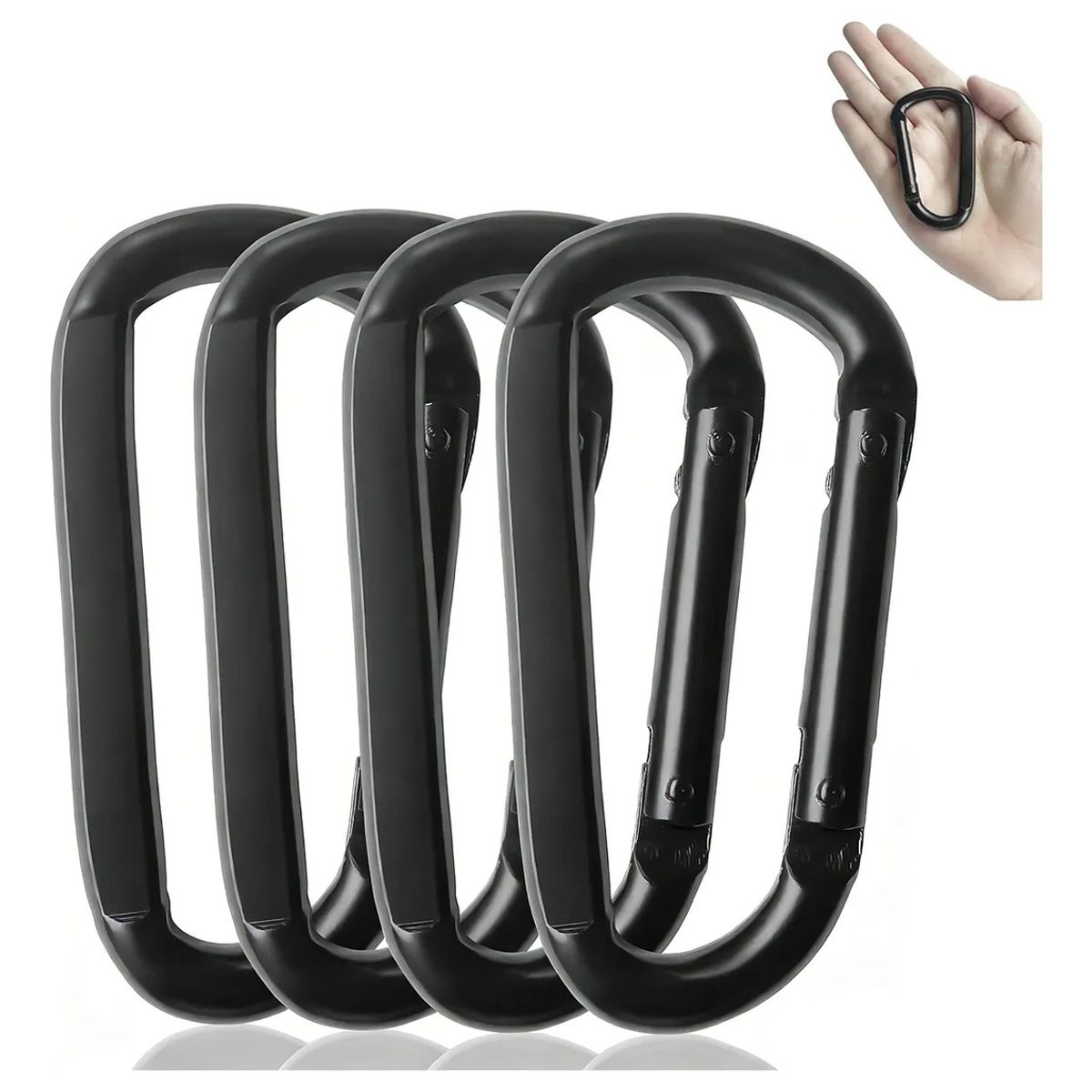 GENERICO - 5 Mosquetón De Mosquetón Forma De D De Para Camping Llaveros