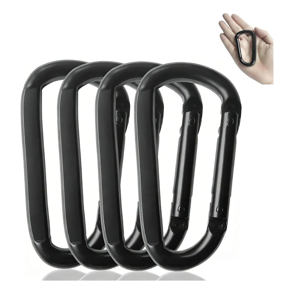 GENERICO - 5 Mosquetón De Mosquetón Forma De D De Para Camping Llaveros