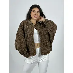 ENIGMATICA BOUTIQUE - Chaqueta Bomber Gamuza Forrada Boho