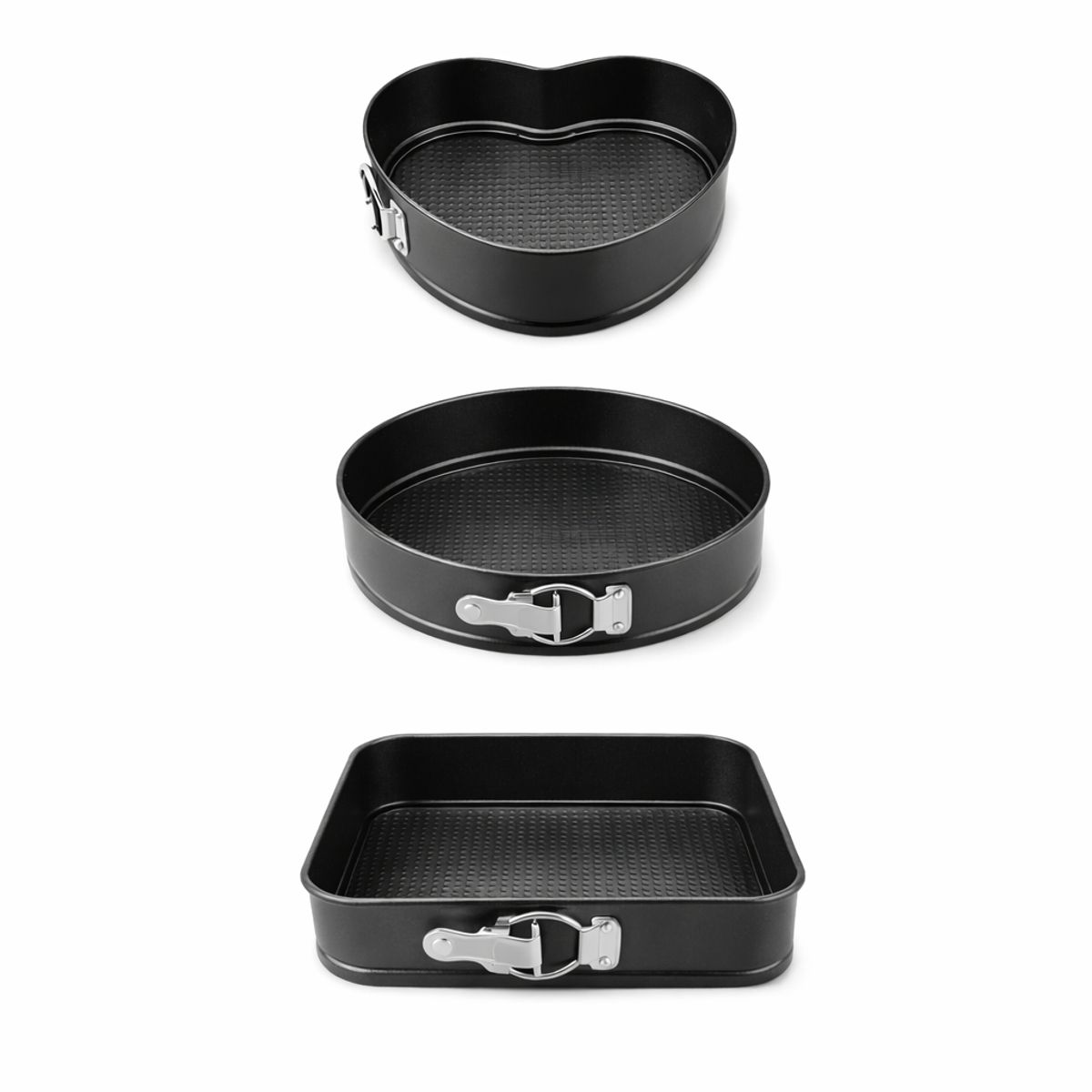 GENERICO - Molde Para Torta Desmontable 3 Piezas Antiadherente Negro