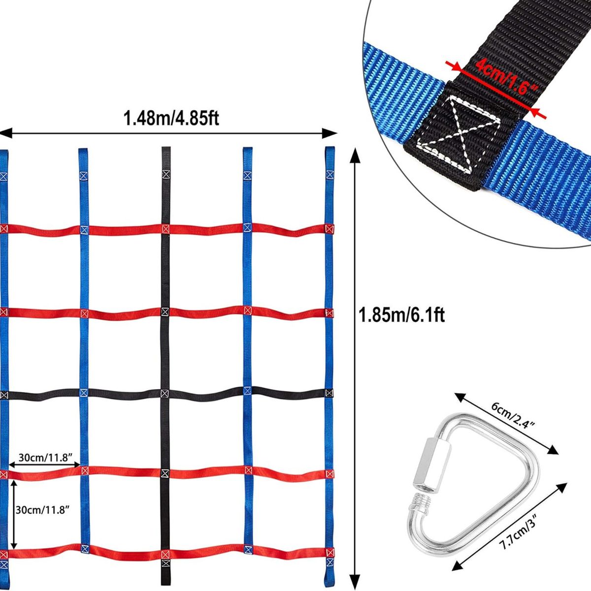 GENERICO - 185x148cm Red De Escalada Para Niños Al Aire Regalos De Navidad