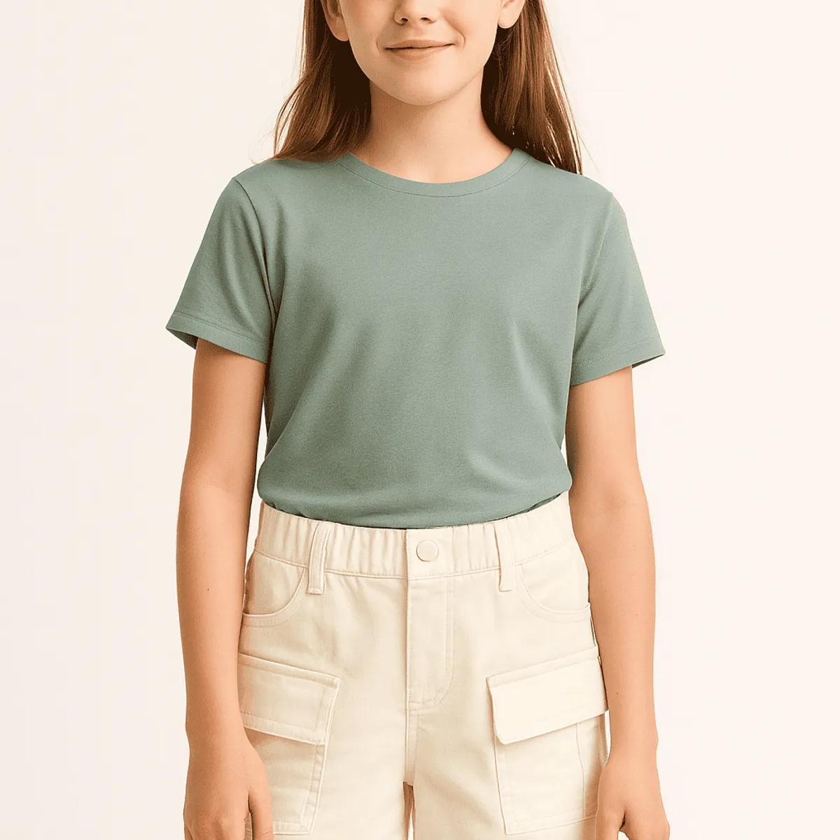 KIBOU - Short Cargo Niña Algodón Bolsillos Laterales