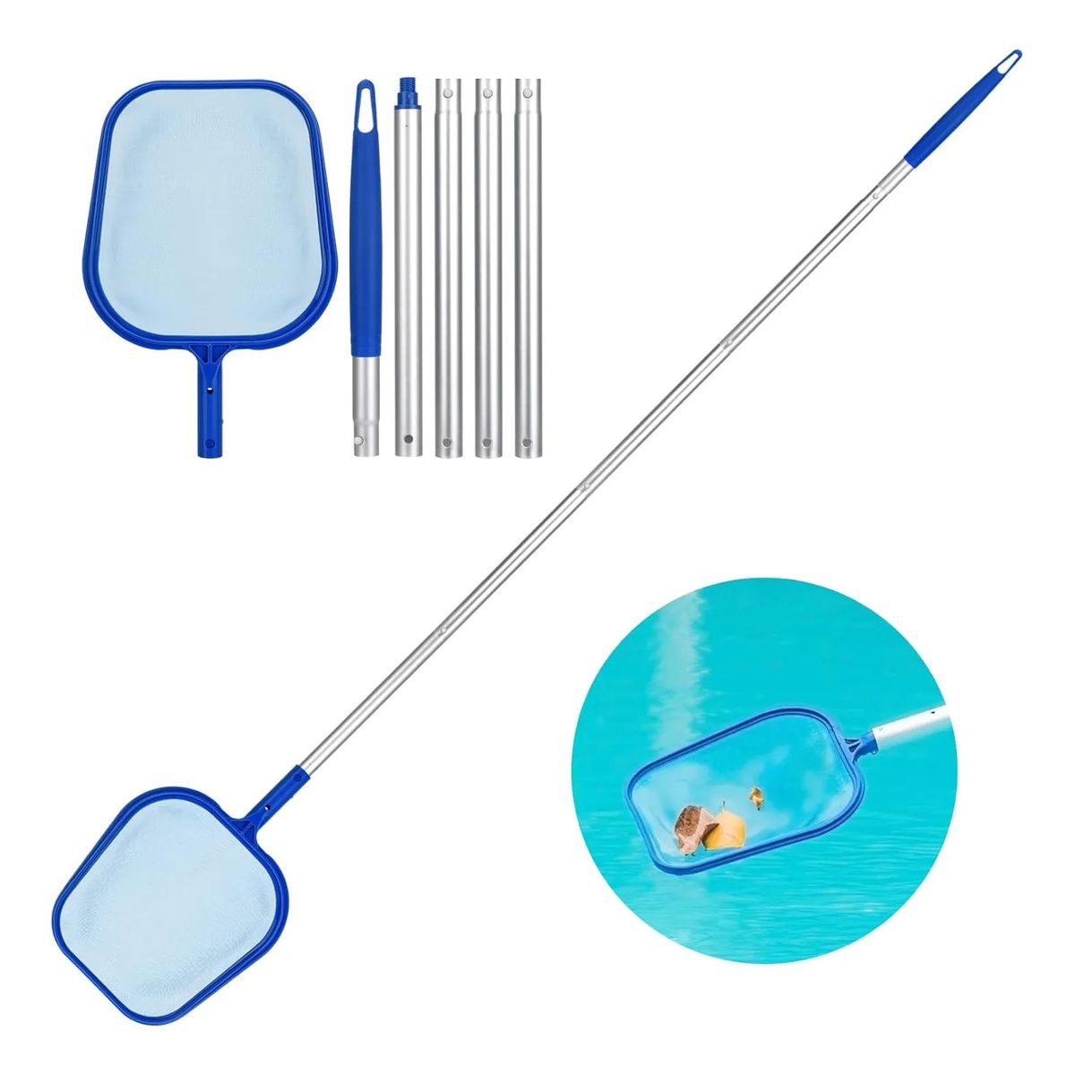 GENERICO - Limpia Piscina Saca Hojas Red Con Mango  Ajustable 88-160cm