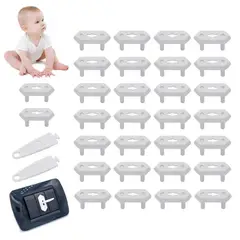ATURE - 30u Cubre Enchufe Seguridad Bebe Tapa Protector Con 2 Llave