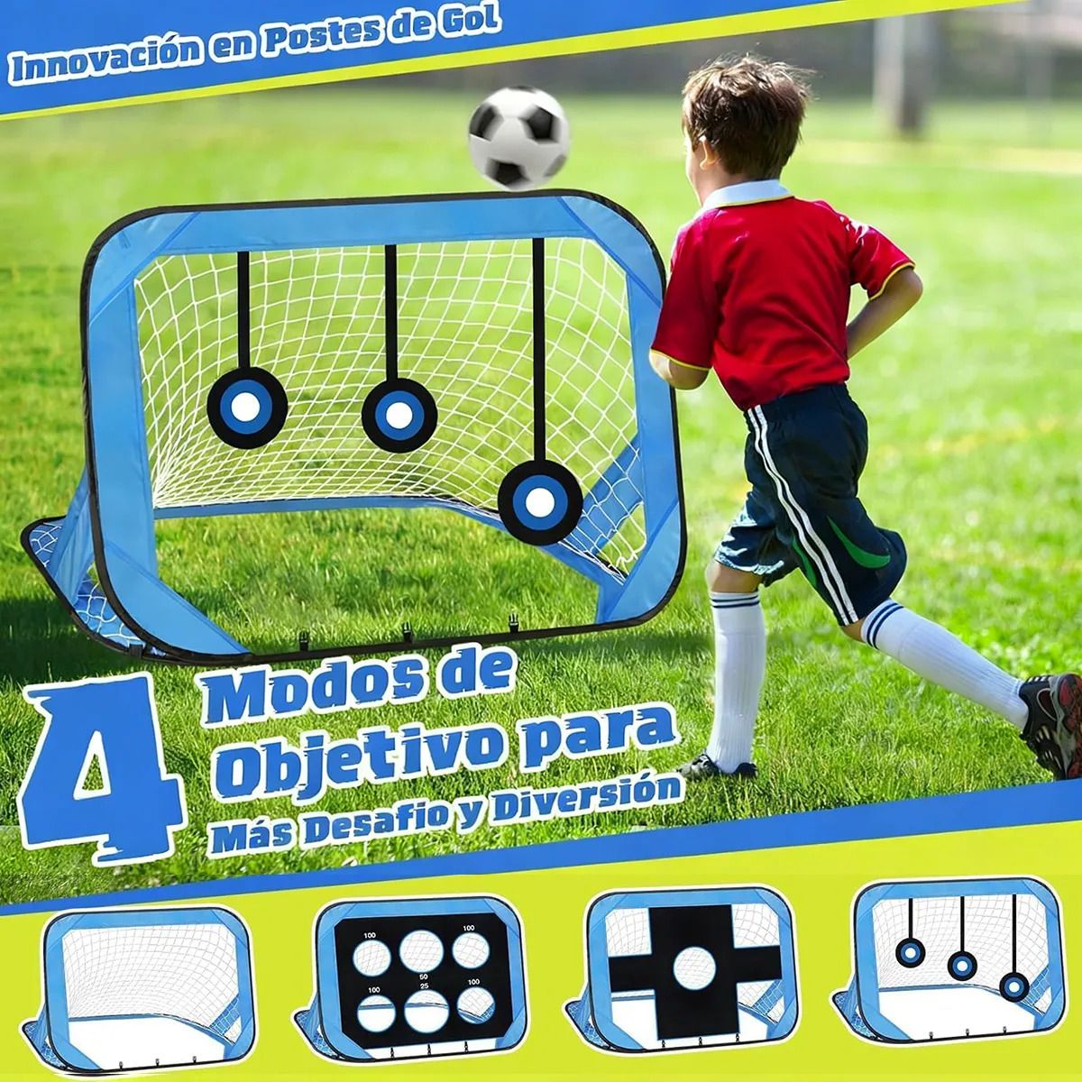 GENERICO - Juego De Portátil Redes De Fútbol Para Niños Montaje Rápido