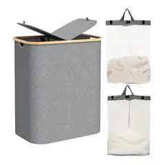 ATURE - Cesto Para Ropa Sucia Plegable Con 2 Bolsas Extraíbles 150l