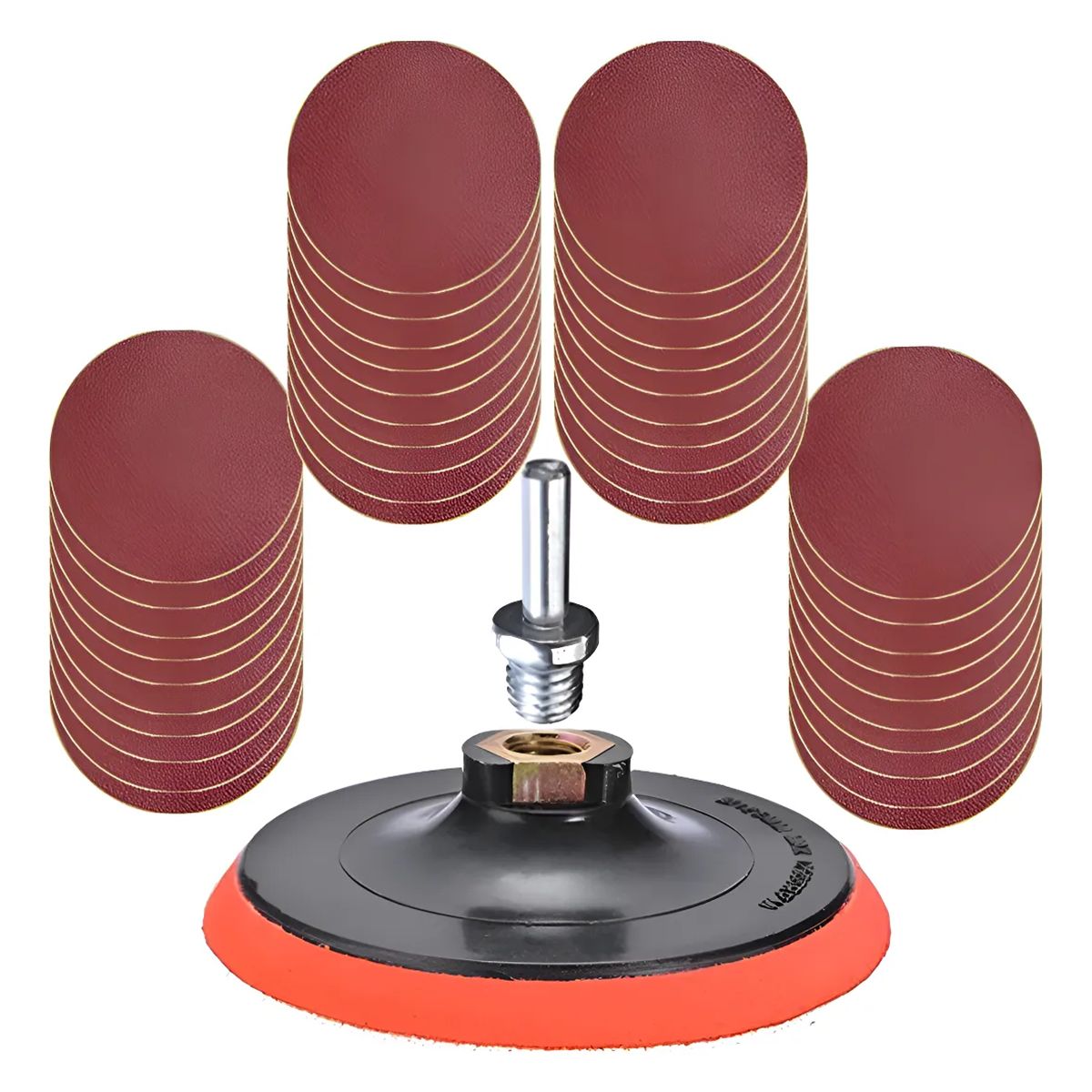 GENERICO - Kit Disco Base Velcro +70 Lija 5 Pulgadas Pulir Taladro