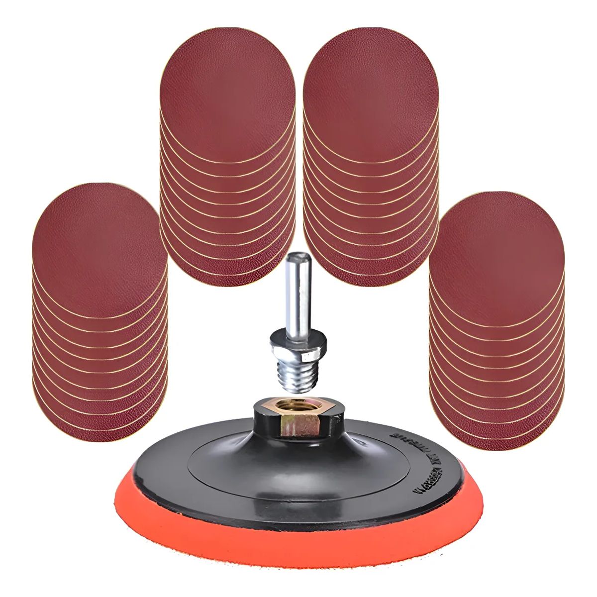 GENERICO - Kit Disco Base Velcro +70 Lija 5 Pulgadas Pulir Taladro
