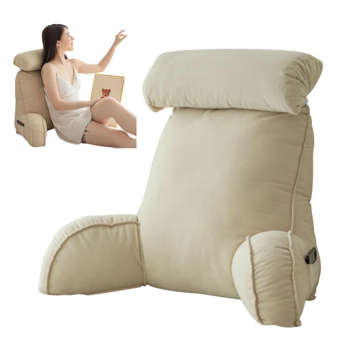 ATURE - Cojín Memory Foam Reposaespalda Para Leer O Descansar